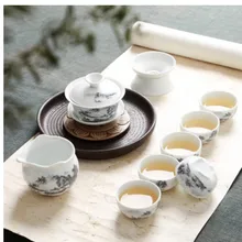 Китайский стиль чай кунг-фу керамический чайный набор чайника Набор чашек фарфоровая чаша для чая 06