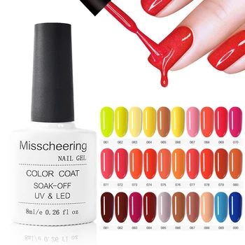 

61-90 1 bottle 8ml UV Gel Nail Polish 90 colors Shiny Semi Permanent Varnish Nail Art Varnish Soak Off Lacquer Base/Top Coat