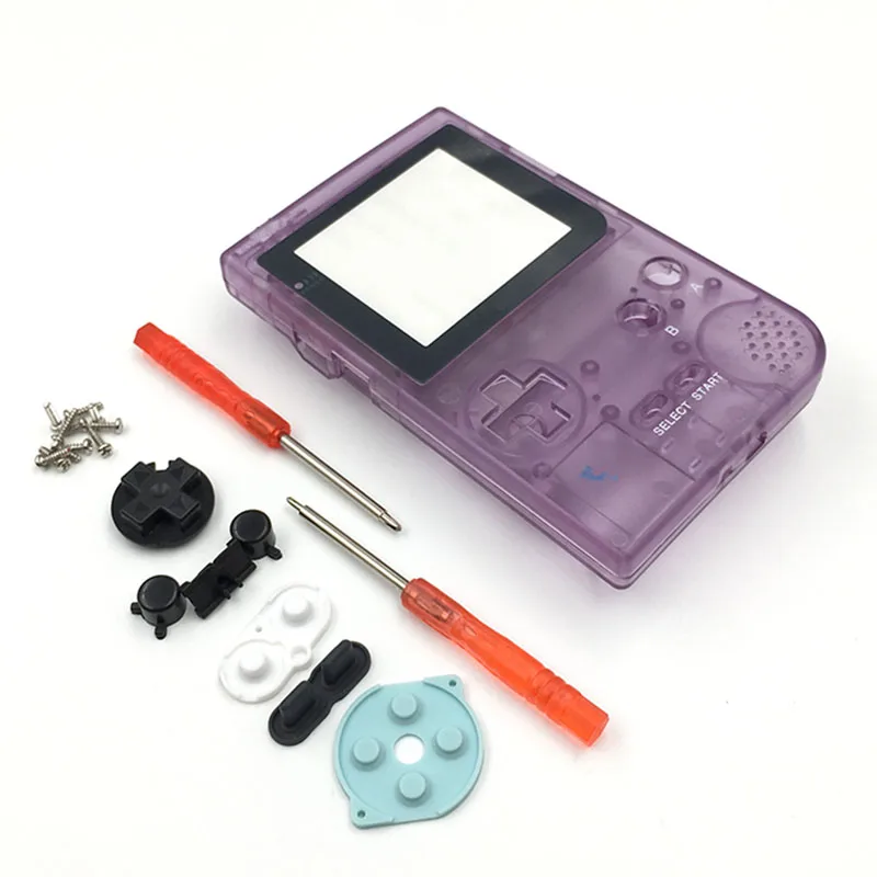 Full Case Cover Housing Shell Replacement for Gameboy Pocket Game Console for GBP grey Shell Case with Buttons Kit