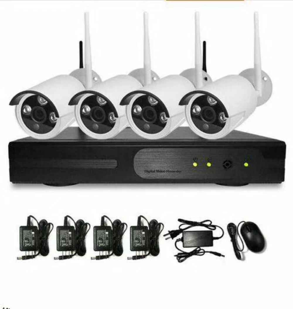 IMPORX Plug and Play 4CH Беспроводной NVR комплект P2P 720 P 1MP 4 шт внутренний наружный IR Ночное видение камера беспроводной связи wifi CCTV Системы