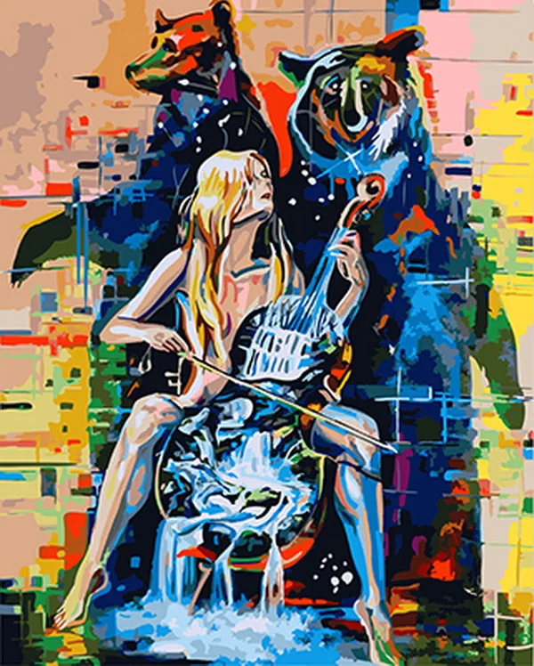 

Frameless picture oil painting by numbers wall decor diy painting on canvas for home decor 4050 river town