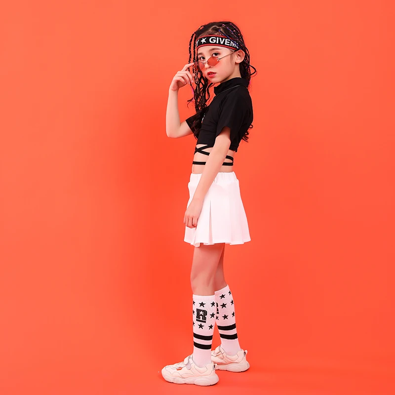 Summer baby girls clothing set 6 8 10 12 14 16 18 T cheerleader costume Girlhip hip hop dance costumes kids girls boutique outfits (1)