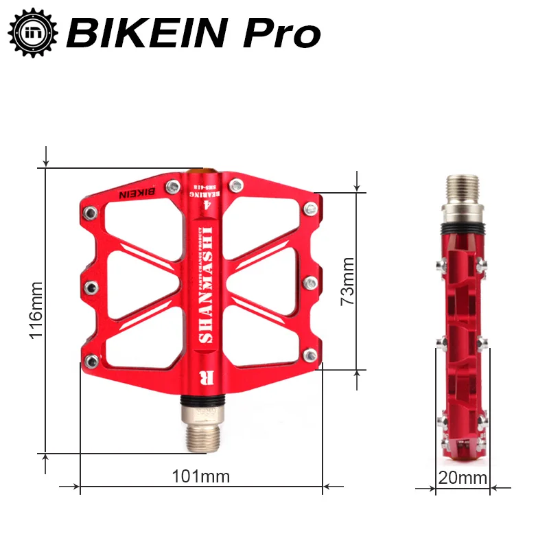 Велосипедные педали BIKEIN из алюминиевого сплава 9/16 дюйма на платформе