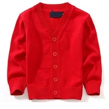 

New 2018 Boys Sweater 100 % cotton baby girls sweater kids clothes V-neck sweaters kids winter sweater High Quality pull fille