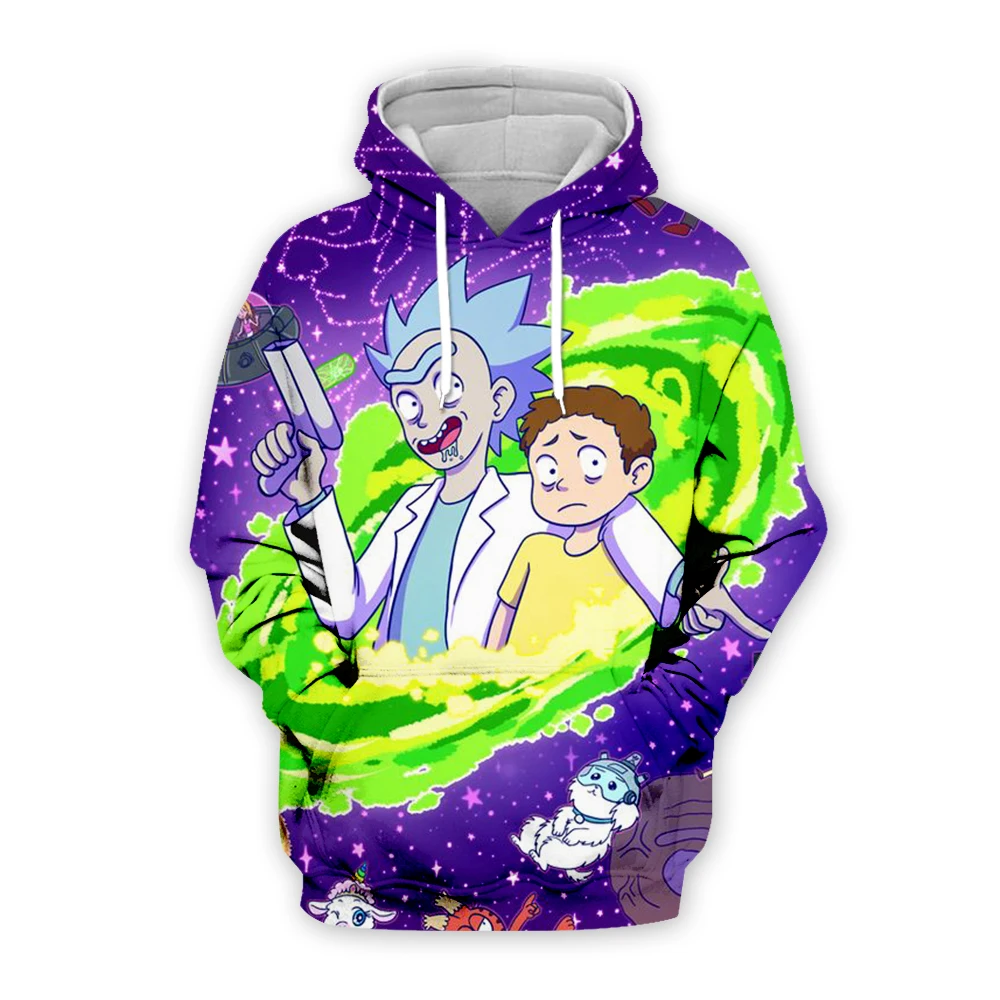 

Rick and Morty printing Hoodies 3D galaxy space Sweatshirts women Men Casual collage art Tracksuit Pullover DropShip Streetwear