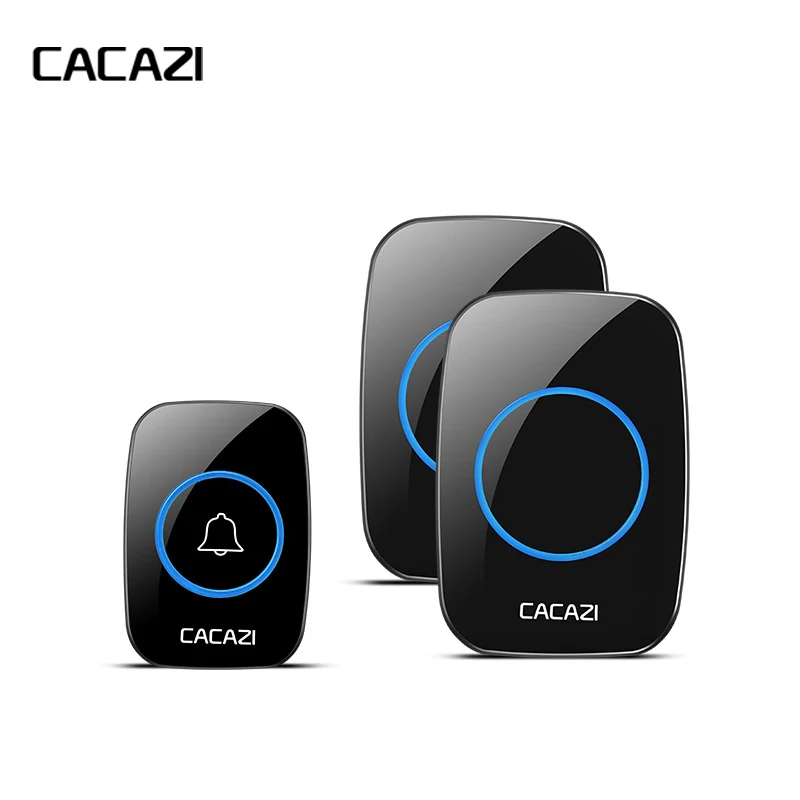 

CACAZI Newest LED Smart Doorbell Waterproof 300M Remote Mini Wireless Door bell 38 Chimes 20-85dB EU/UK/US plug Door Ring