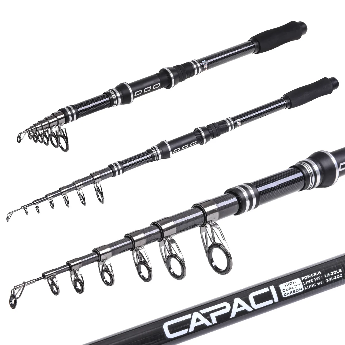 

Telescopic Spinning Casting Fishing Rod 1.8M 2.1M 2.4M 2.7M 3M Power Carbon Fiber Spinning Rods Fishing Tackle Pesca