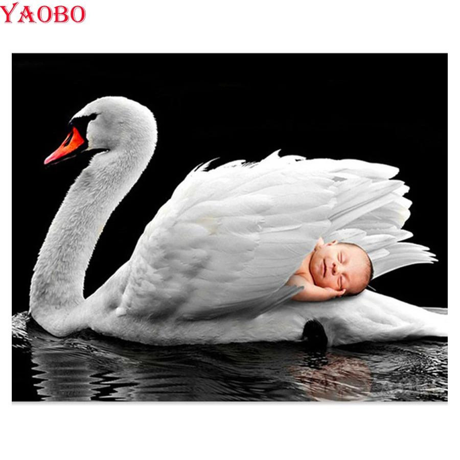 

DIY Diamond Embroidery Swan Diy 5d Diamond Painting Baby Cross Stitch full square/round Diamond Mosaic Handmade Ramadan Gift