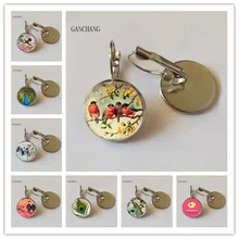 Винтажные женские амулеты антикварные Птицы Искусство Серьги гвоздики Свадебная вечеринка ювелирные изделия Модные Павлин Серьги с колибри