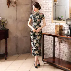 Шанхай история долго Cheongsam чеонгсам с цветочным узором традиционные китайское платье длинное Ципао для продажи в китайском стиле платье