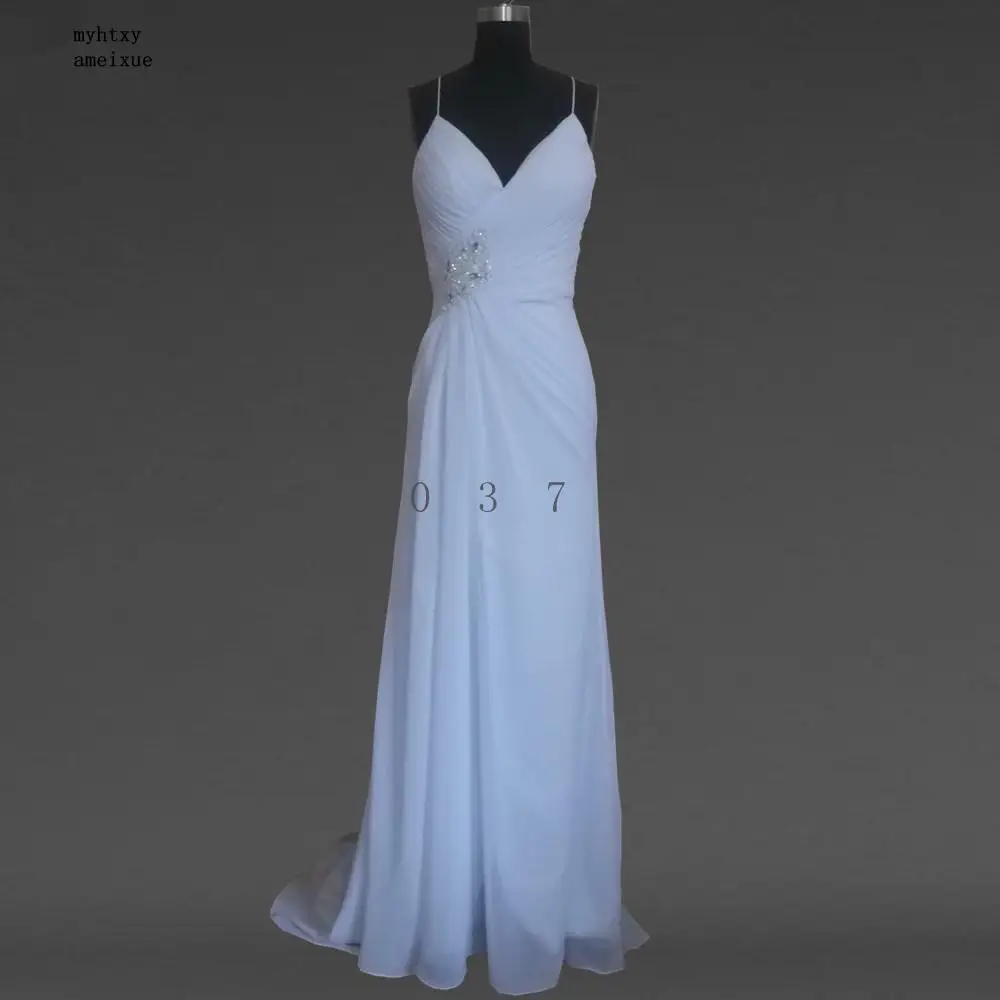 Vestidos De Novia 2021 шифоновое платье без рукавов с v-образным вырезом длинным шлейфом