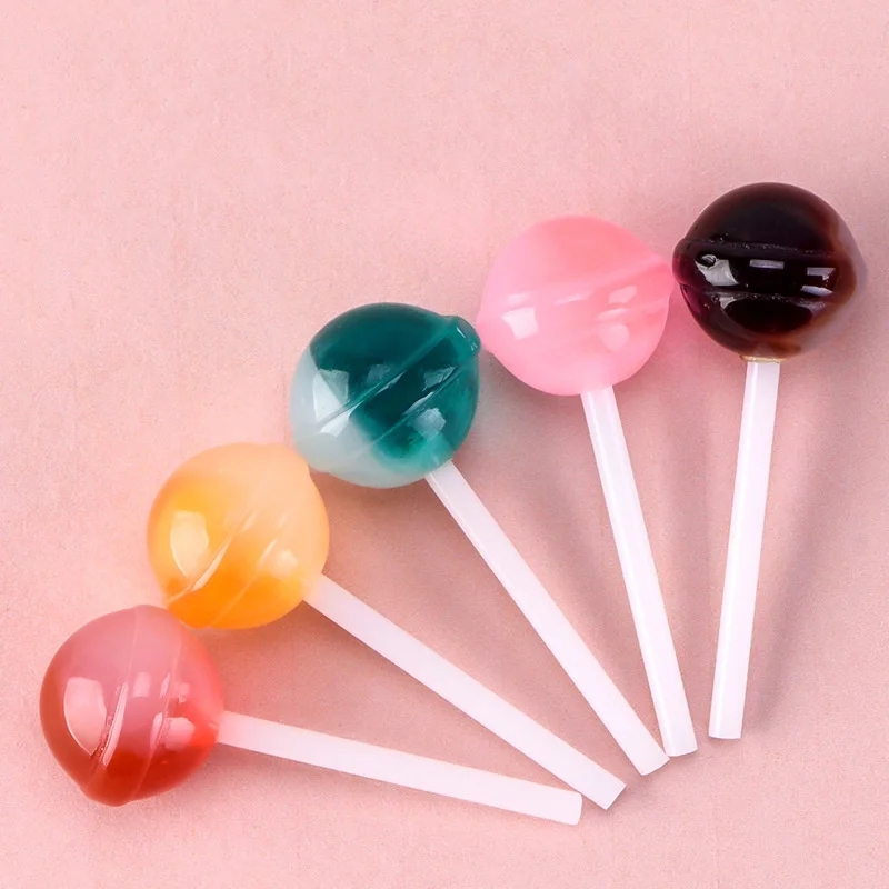 

ZOCDOU 1 Piece Delicious Lollipop Colorful Sweet Lolly Candy Ornament Small Statue Little Figurine Crafts Home Decoration