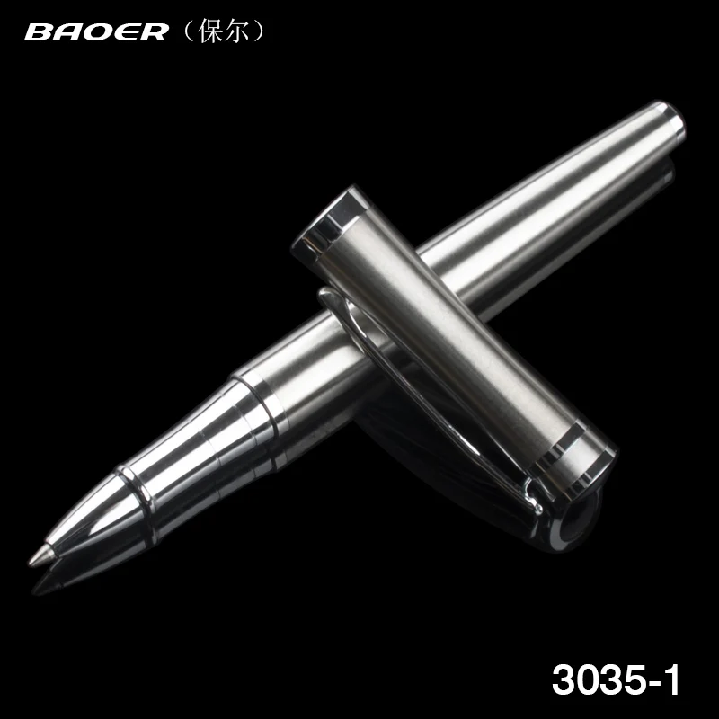

Baoer metal Gel pen Luxury Office stationery Rollerball Pen Smooth Metal Ballpoint Pen for Student School Supplies gift
