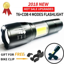 

Newest 5000Lumen Cree T6 Led Flashlight Cob Zoomable Torch Lamp 18650 Battery Rechargeable Tactical Powerful Led Light Mini Lamp