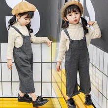 Коллекция года, весенний хлопковый клетчатый комбинезон для маленьких девочек Повседневные детские комбинезоны в английском стиле для девочек