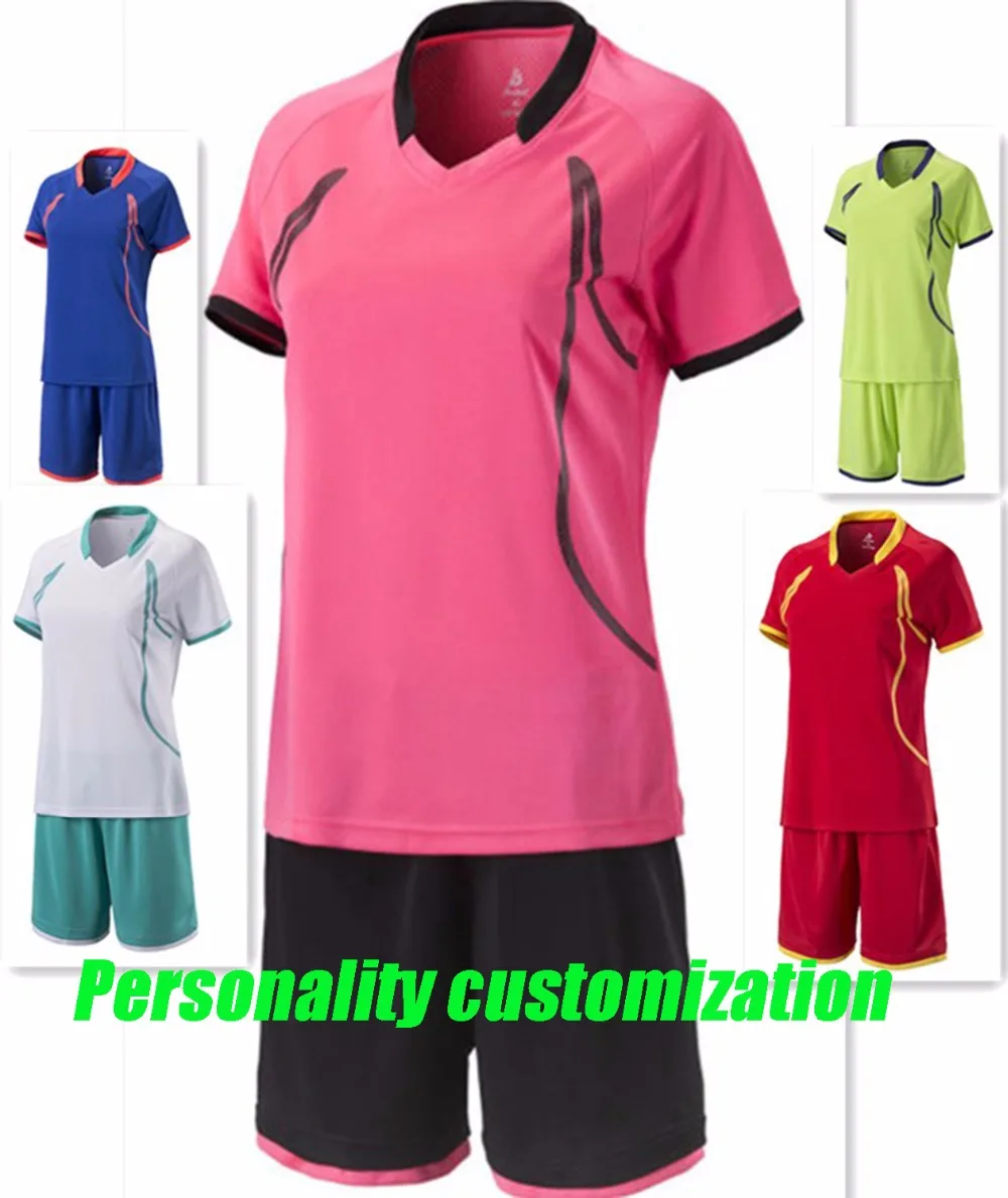 

Women new style customized name and number short sleeve soccer jersey lady soccer suits girls soccer uniforms sportswear