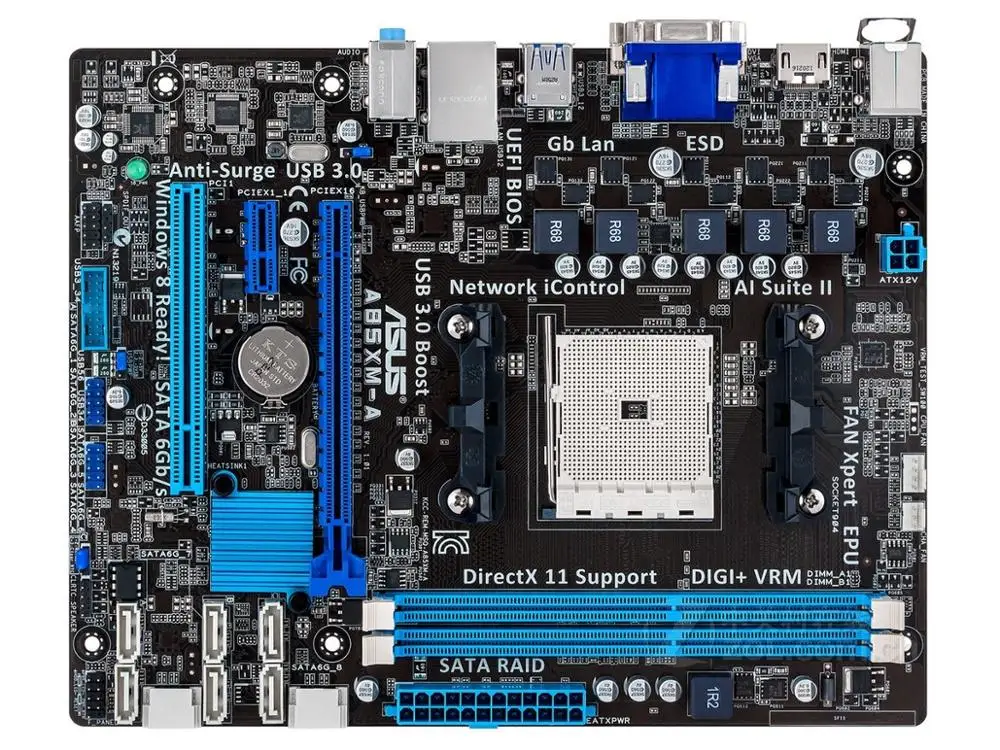 

Asus A85XM-A Desktop Motherboard AMD A85X Socket FM2 DDR3 32GB SATA3 USB3.0 HDMI DVI Micro ATX Original Used Mainboard