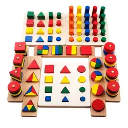 Деревянные Монтессори Oyuncak Форма соответствия 8 в 1 компл. Цилиндр кубики для обучения игрушечные лошадки для детей Brinquedos Juguetes Brinqued59