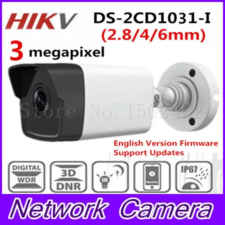 2017 HiKvis New Released 3.0 MP CMOS Network Bullet Camera DS-2CD1031-I replace DS-2CD2035-I 30m IR CCTV Camera DWDR IP67