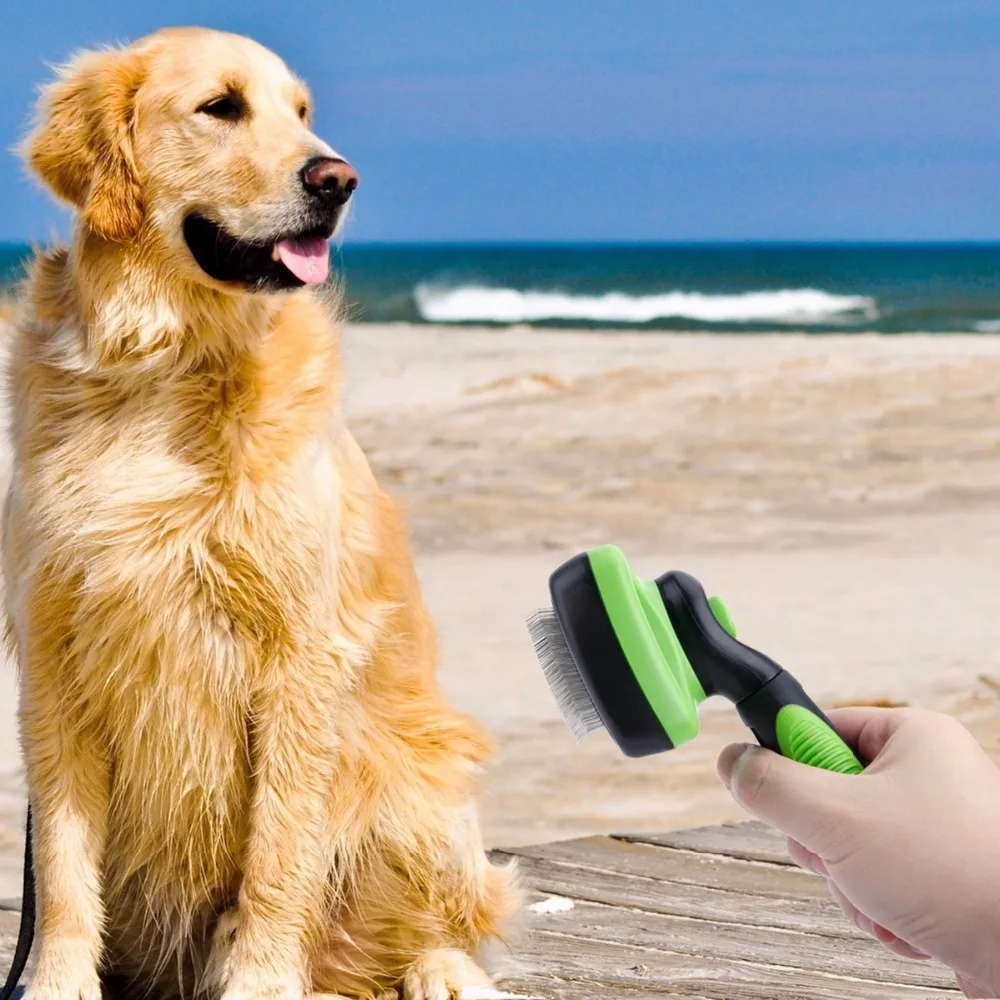 

For grooming and grooming of the Brush Comb Furmins Auto Dog Cleaning Slicker Brush for Small Large Dog Cat Long Hair pet