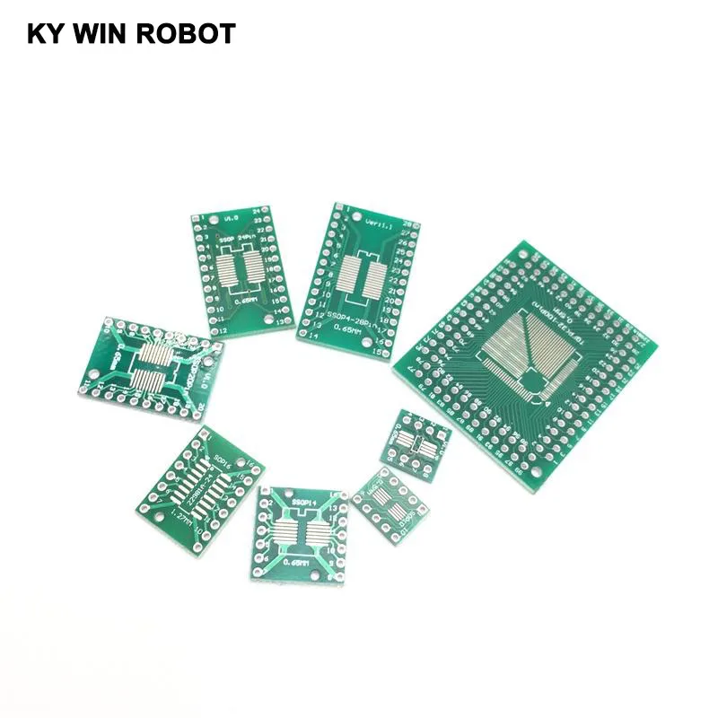 

40PCS/LOT PCB Board Kit SMD Turn To DIP QFP FQFP TQFP 32 44 64 80 100 SOP MSOP SSOP TSSOP SOT23 8 10 14 16 20 24 28 To DIP