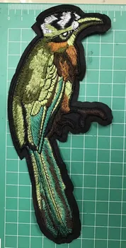 

18cm*8cm woodpecker bird image dyed yarn embroidery sew-on patch,XERY-LY161223D