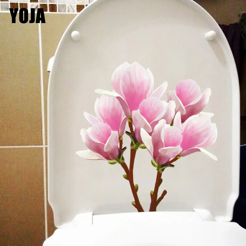 YOJA 21*22,2 см цветок магнолии семена свежих саженцев WC наклейка на унитаз Творческий домашняя, комнатная, Настенная Декор T1-0931