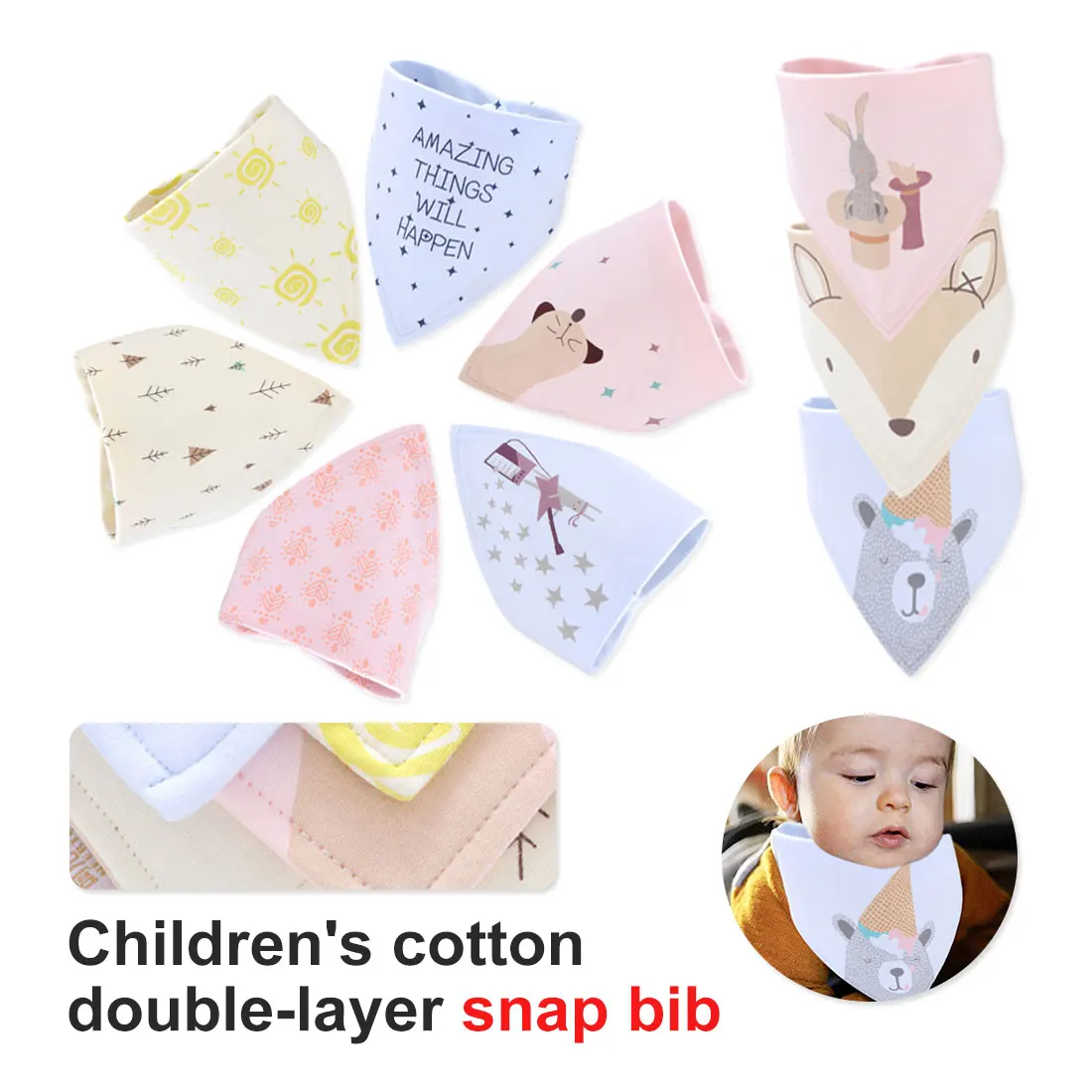 Cartoon Saliva Towel Baby Eating Accessory Soft Baby Stuff Cotton Bandana Bibs Baby Feeding Smock Infant Burp Cloths