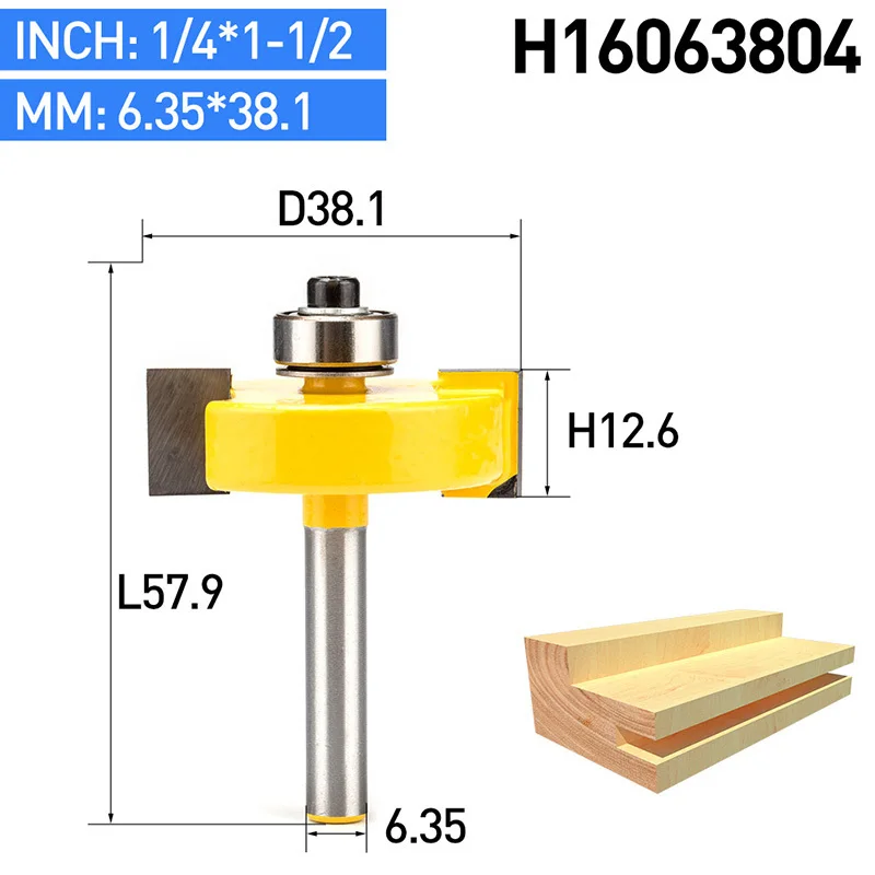 HUHAO 1 шт. 1/" хвостовик Т-образные деревообрабатывающие фрезы для резьбы по дереву долбежные Фрезы с ЧПУ комбинированные фрезы - Длина режущей кромки: H16063804