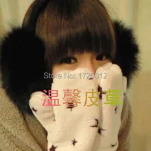 Новинка Зимы г. меха лисы наушники мех крышка уха sub сверхбольших наушники