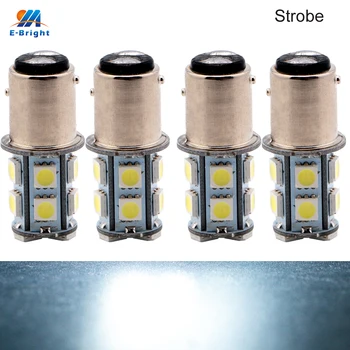

YM E-Bright 4PCS White Srobe 2 Modes S25 1156 BA15S 1157 BAY15D 5050 13 SMD 13 LED Flash L12V Car Parking Light Reversing