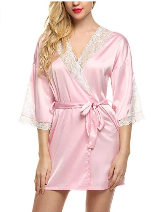 Сексуальное женское белье для женщин шелк кружево халат платье Babydoll ночная рубашка-Пеньюар пижамы черный, розовый, красный, белый
