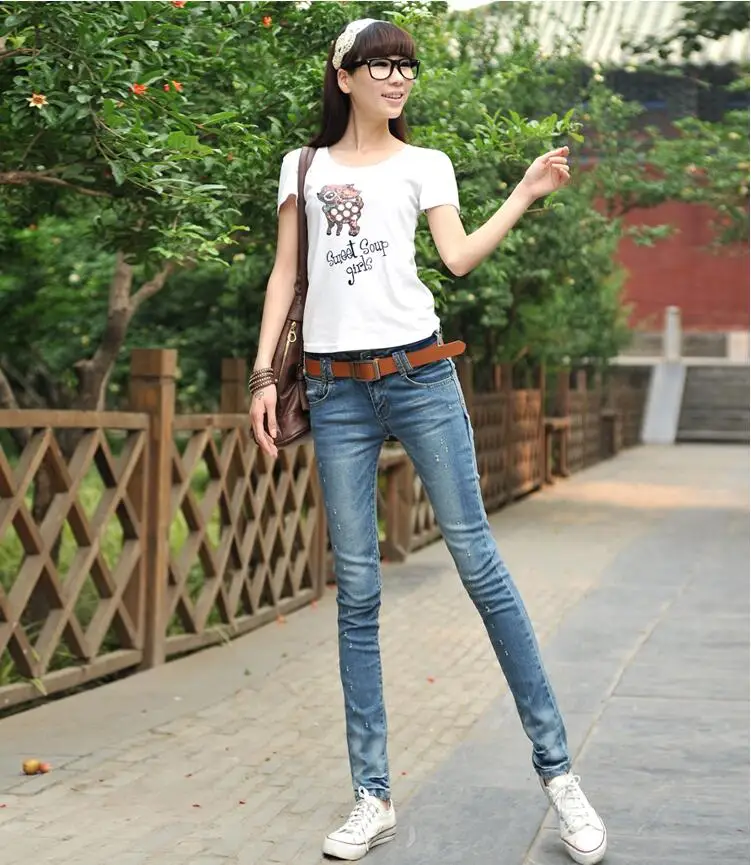 new spring Fashion casual plus size brand female ladies girls students cotton Stretch skinny pencil jeans clothing 2023 new spring summer women casual cotton high waist jeans fashion casual ladies pencil pants