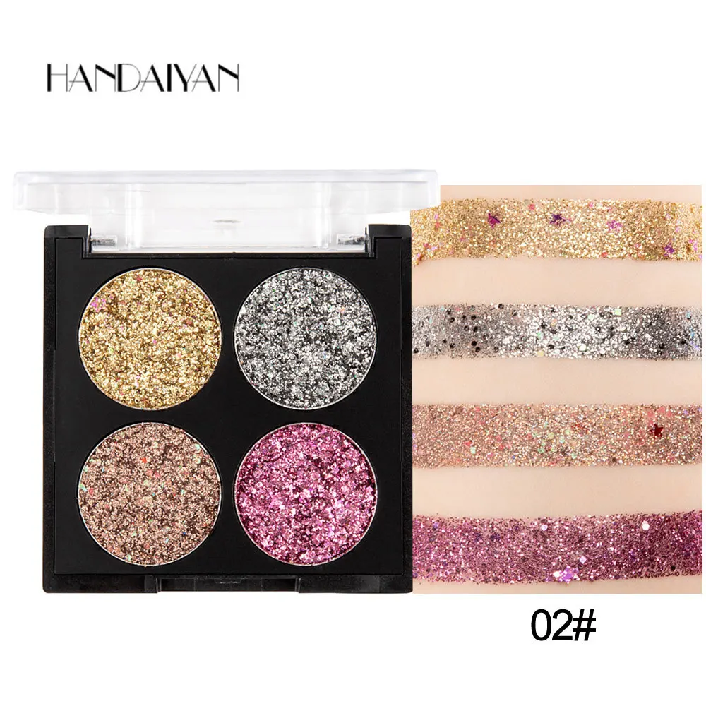 Pallete à Prova Cosméticos para Olho Handaiyan Cores Conjunto Diamante Sombra Dwaterproof Água Shinny Olho Profissional Compõem Paleta Feminino 4 - 10 Cheap Sombra de olho