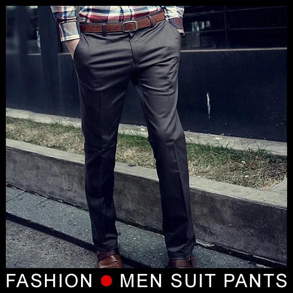 Новые высококачественные мужские брюки, мужские брюки, повседневные тонкие мужские брюки(без пояса) 3 цвета