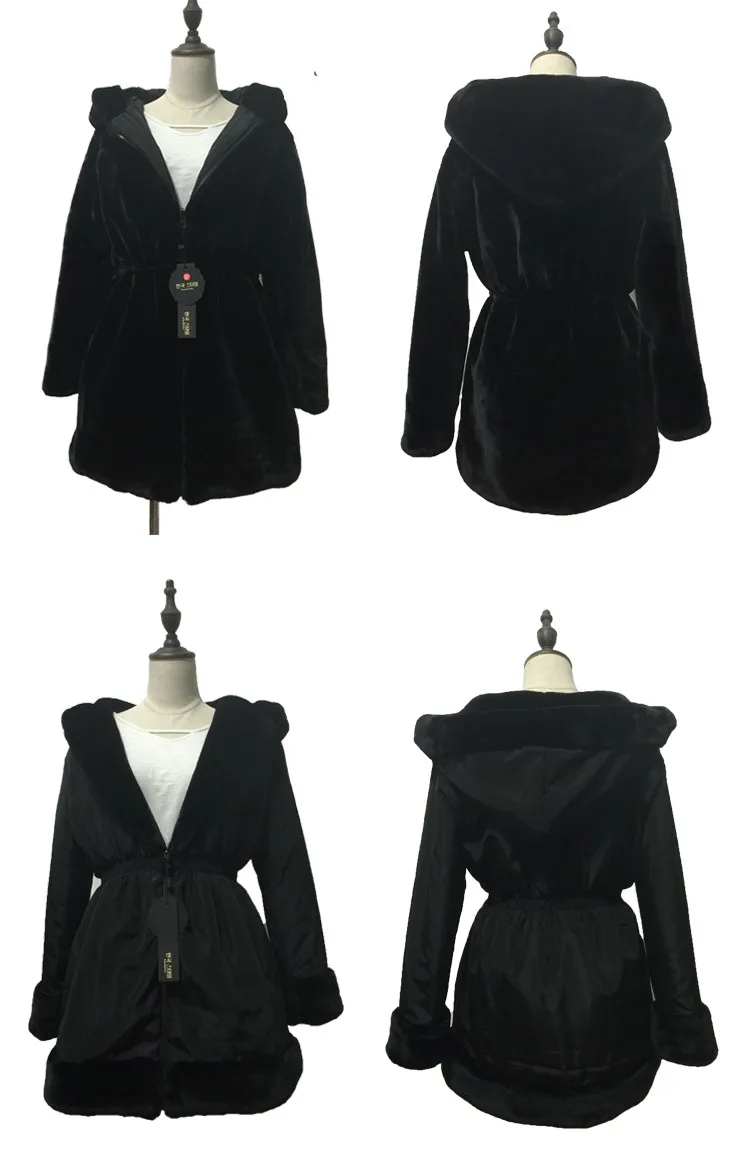 Два способа ношения, женские зимние куртки, теплое плотное пальто из искусственного меха, парка для девушек, средней длины, куртка с капюшоном, двойные пальто, верхняя одежда размера плюс A1141