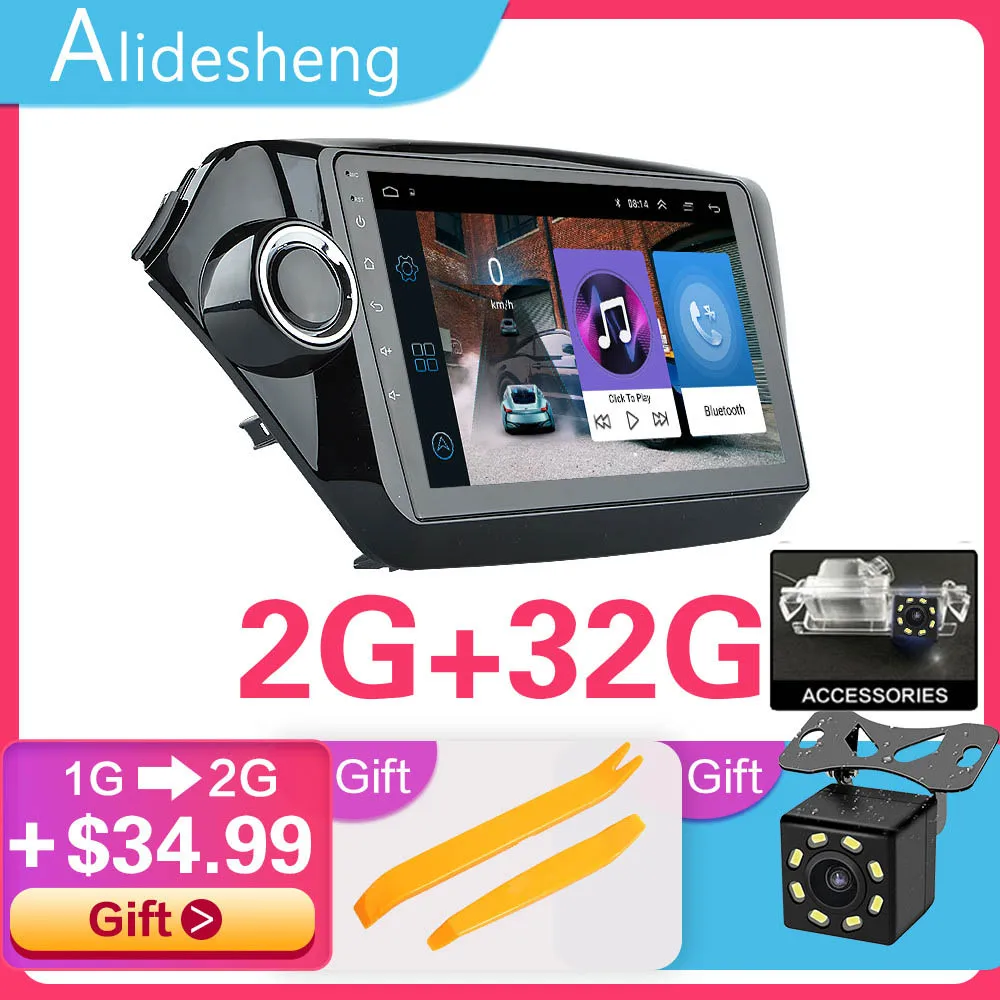 2G+ 32G 2.5D 2Din Android 8.1GO Автомобильный мультимедийный dvd-плеер gps для Kia RIO 3 4 Rio 2010 2011 2012 2013 - Цвет: I-ZS-K2-2G-camera-S