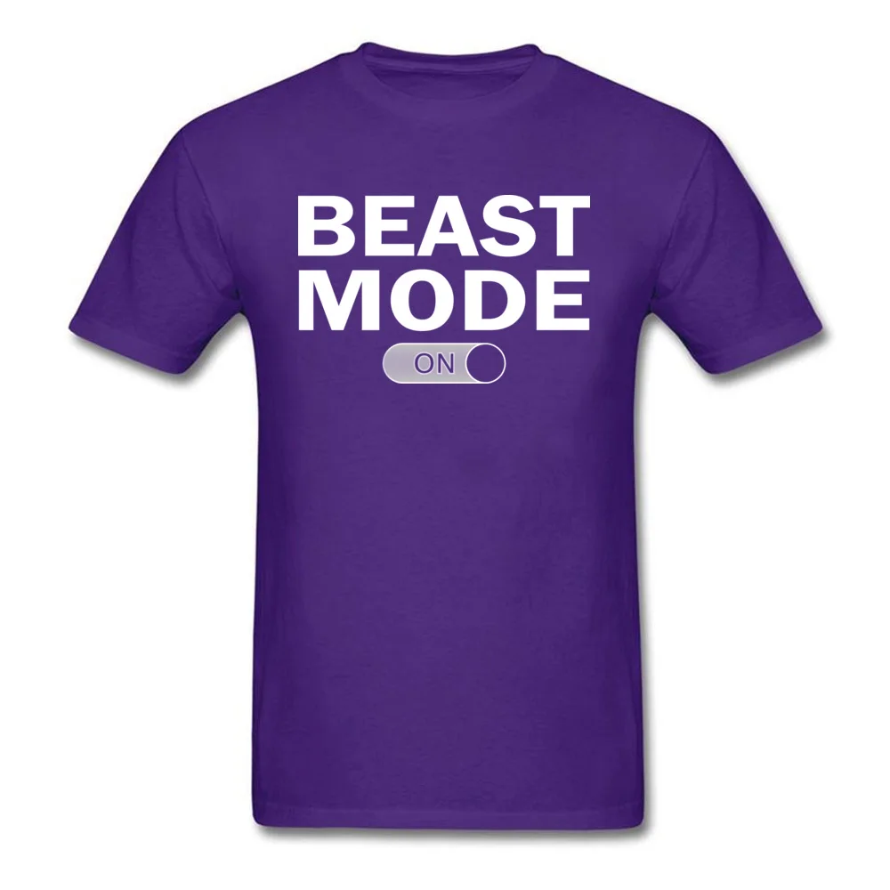 Family Beast Mode Normal Short Sleeve T-Shirt NEW YEAR DAY Round Collar 100% Cotton Tops Shirt for Men Tee Shirts Gift Beast Mode purple
