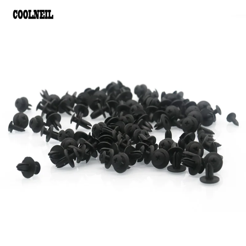 

100pcs 8mm Car Hole Plastic Rivets Fastener Fender Bumper Push Pin Clips