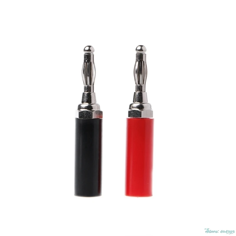 

1Pair 4mm Adapter Wire Cable Audio Speaker Banana Plug Connectors Black & Red