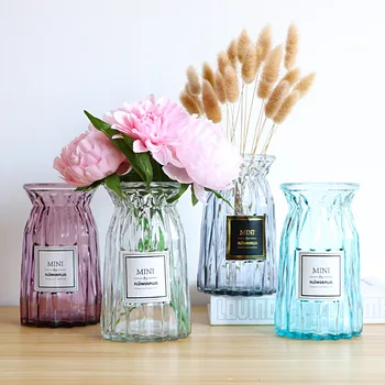 

Contracted Flower Glass Vase Origami Flower Arranging Green Plants Hydroponic Device Nordic Vase Decoration Home Flower Vase
