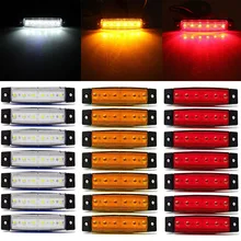 30 шт. 12 В 6LED грузовик Прицепы сбоку маркер индикаторы свет лампы белый+ красный+ amber
