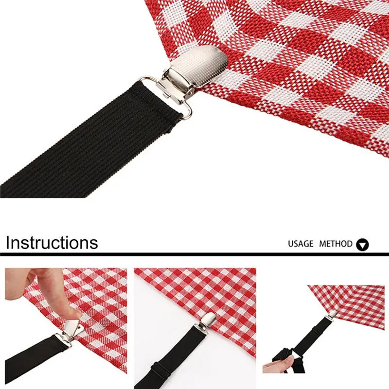 

2 Colors 4Pcs Anti-skid Clasp Retaining Clip Tablecloths Bedspreads Sheets Fixed Clips Buckle Elastic Slip-resistant Belt