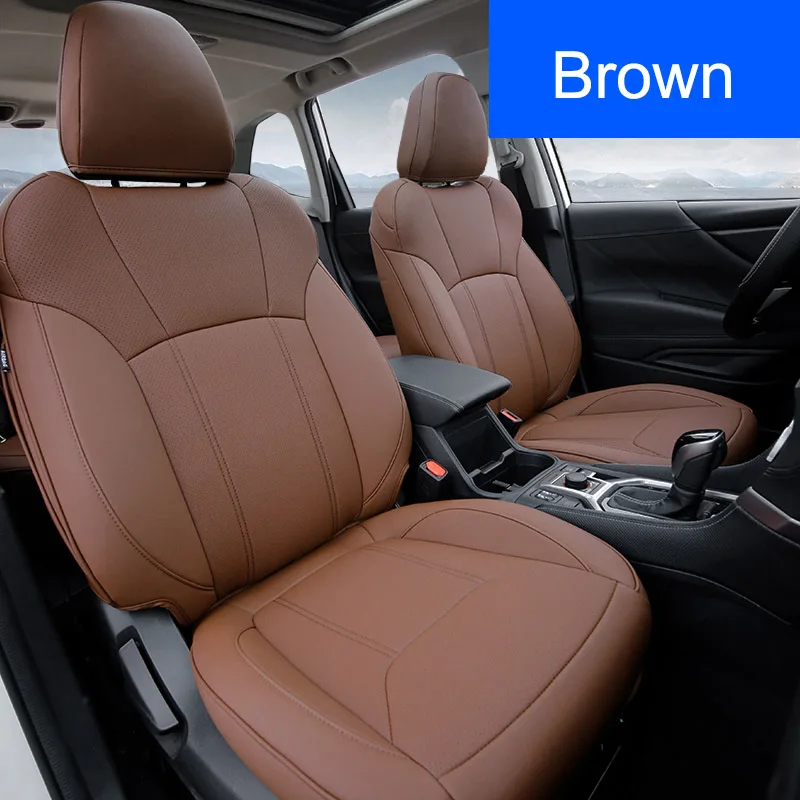 QHCP, микрофибра, кожа, чехол для автомобильного сиденья, подушка, удобная, подходит для Subaru Forester, аксессуары для стайлинга автомобилей - Название цвета: Brown