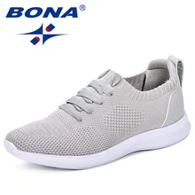 BONA Fashion Men Loafers Summer Breathable Men Casual Shoes Trend Lightweight Leisure Shoes Comfortable Sneakers Flyknit Shoes