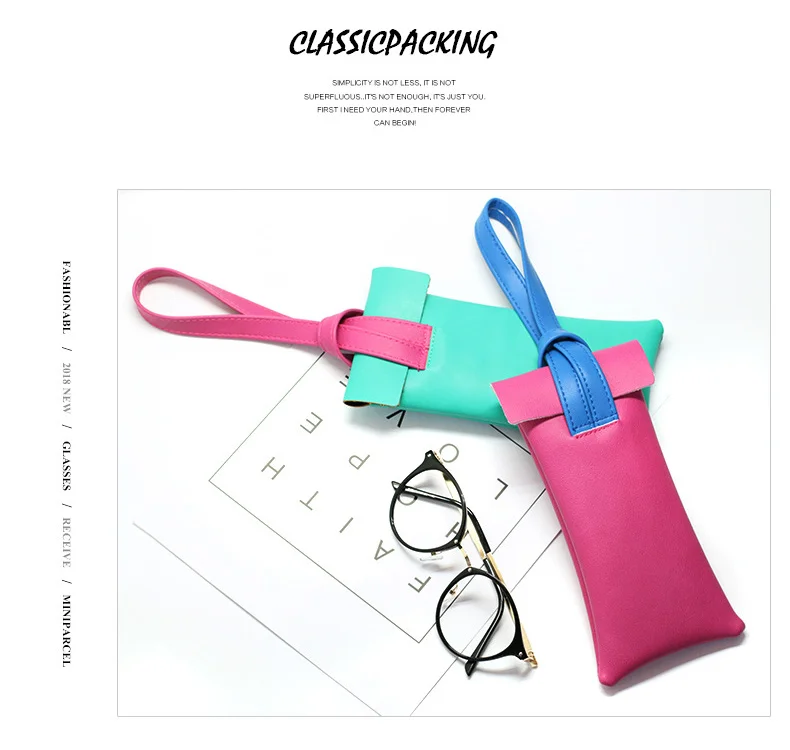 Portable Drawstring Glasses Bags Women's Sunglasses Case Light Convenience Eyeglasses Solid Storage Box Case Bags PU Leather Glasses pouch1 (9)