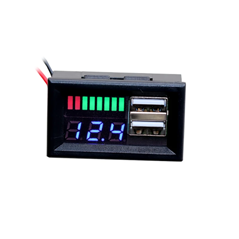 Onever LED Digital Display Voltmeter Mini Voltage Tester Panel for DC 12V Car Motorcycle Vehicle USB 5V2A Output | Автомобили и