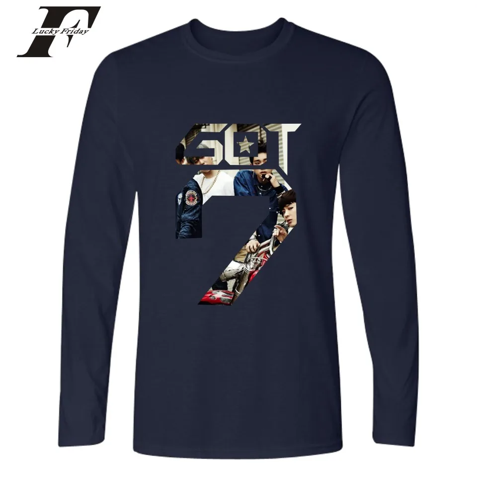 Футболка с длинным рукавом GOT 7 Jackson TeeShirt повседневная хлопковая футболка для