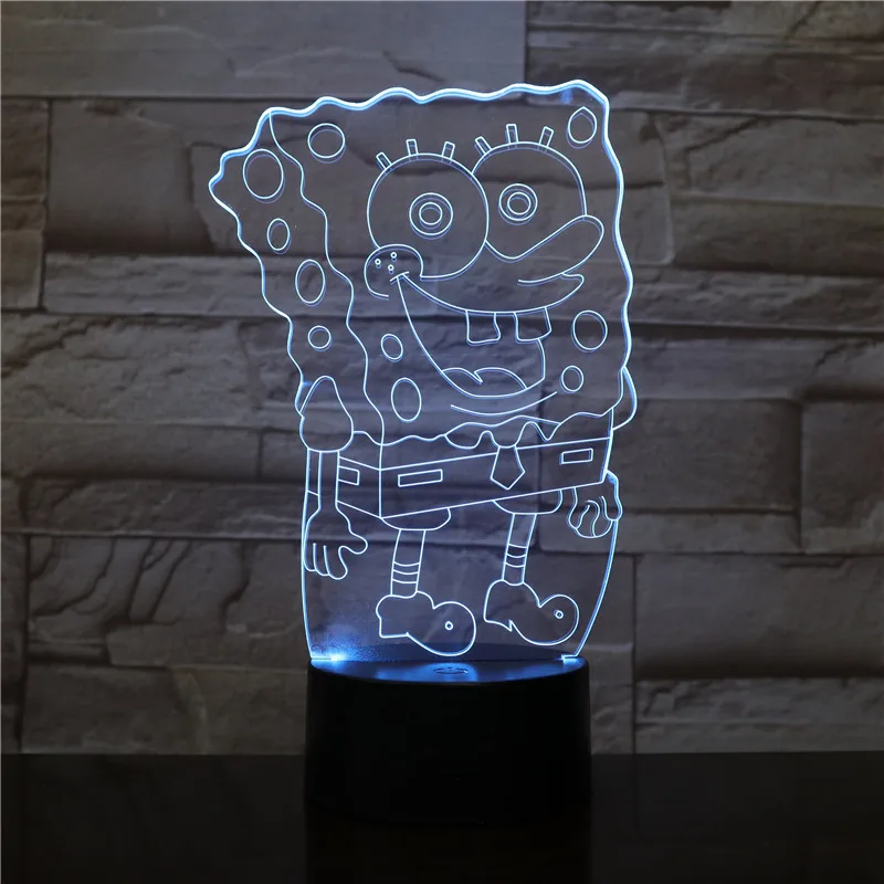 

SpongeBob SquarePants Table Lamp Bedroom 3D Illusion Room Decorative Lamp Child Kids Baby Nightlight Cartoon Night Light LED