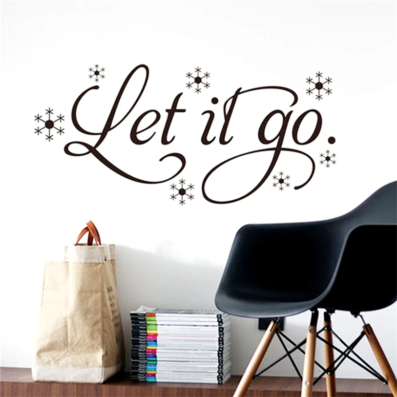 Us 1 79 31 Off Wall Sticker 1pc Let It Go Kid S Room Snow Vinyl Frozen Wall Sticker Home Letters Patterns Wallpaper Diy Sticker 40d8 In Wall